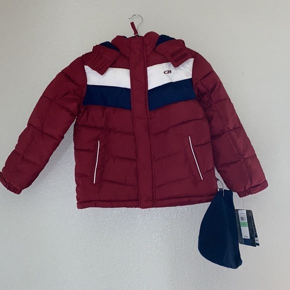 CB Sport Merlot/White/Navy Fleece Puffer Jacket - Picture 2 of 10
